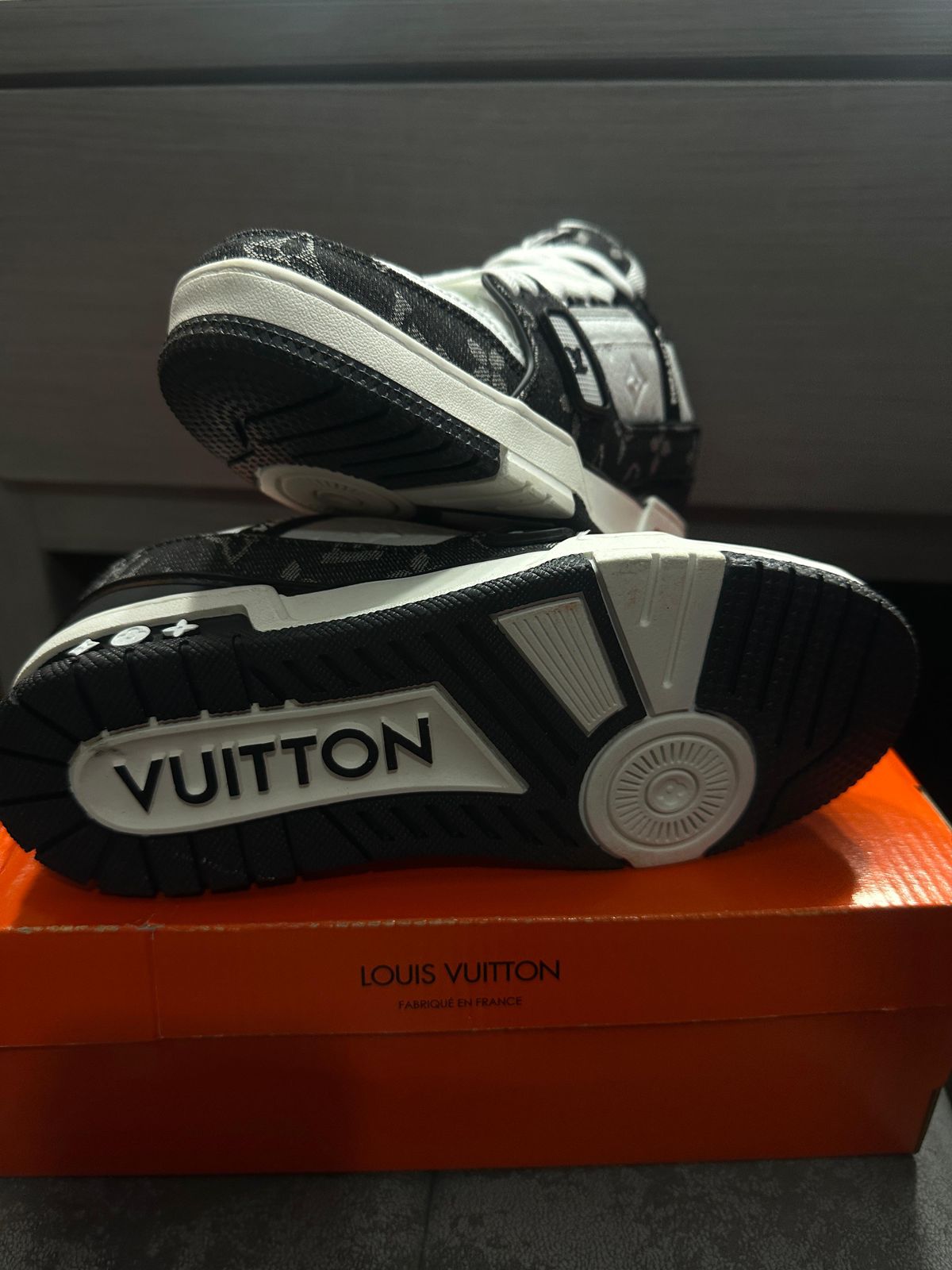 Louis Vuitton Trainer Black and white